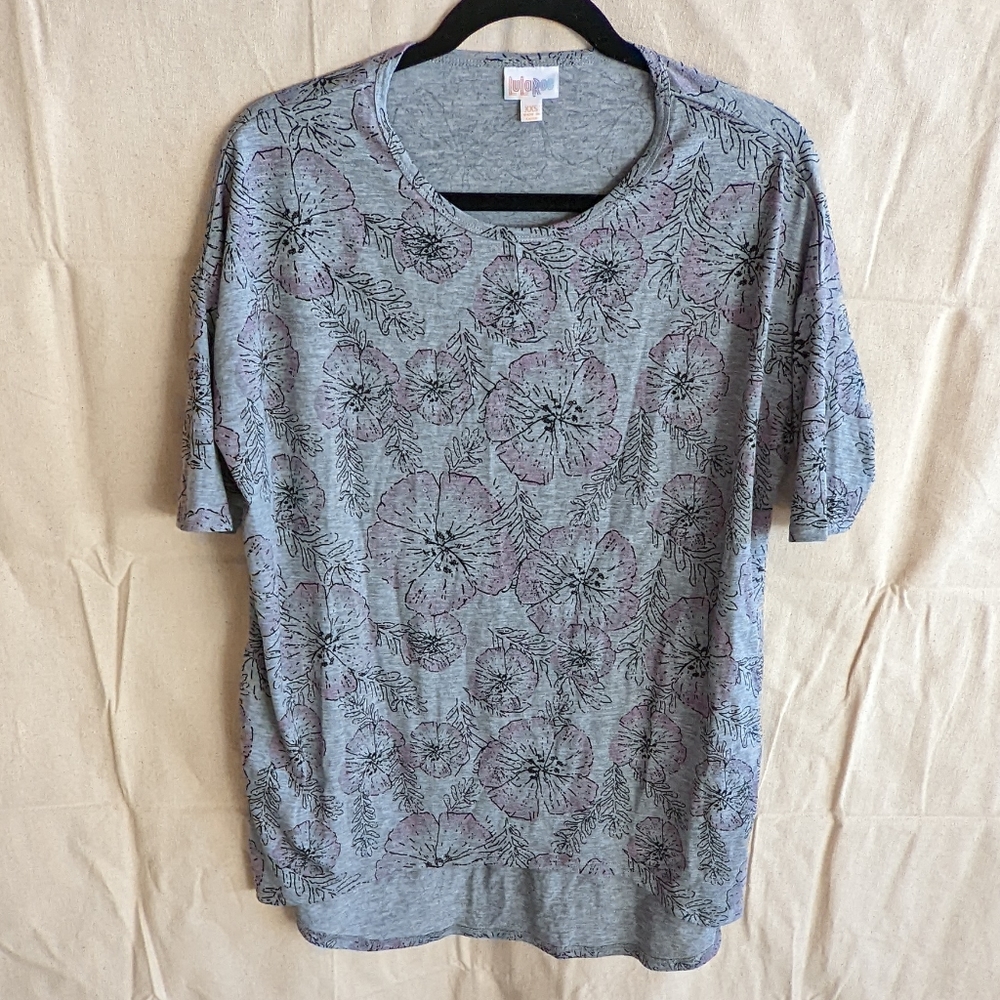 Lularoe Hibiscus Pattern Irma Shirt, XXS